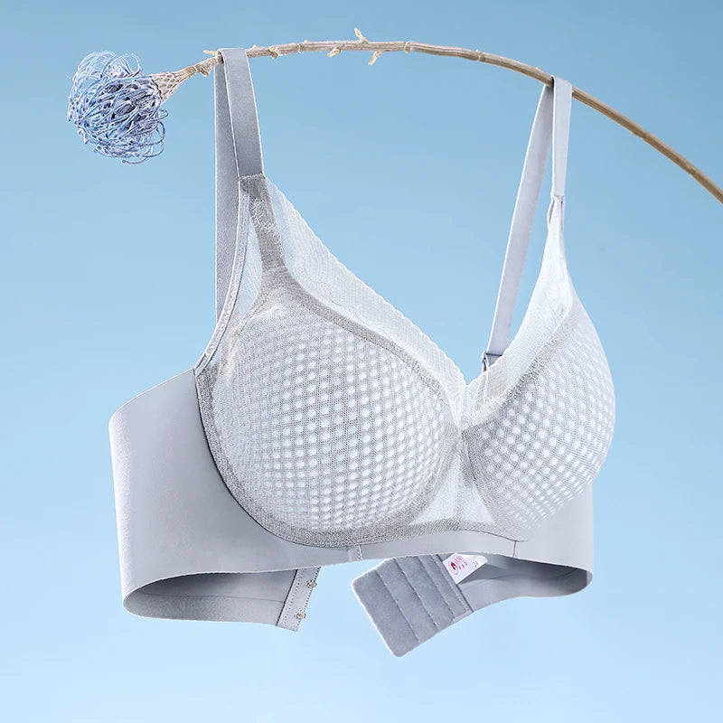 Big Chest Appears Small Bra for Women Lightweight Breathable Seamless Soft Support Breast Collection Anti Sagging Bra OWD6105