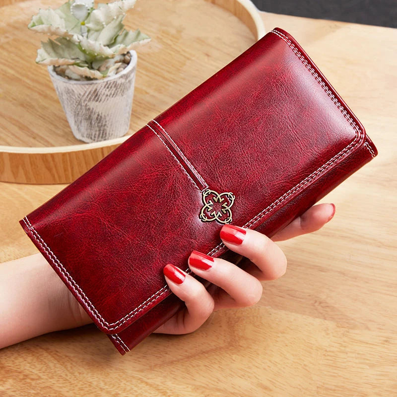Women's Leather Wallet	Woman Luxury Long Wallets Fashion Women Purses Money Bags 2022 Handbags Women's Purse Cards Holder