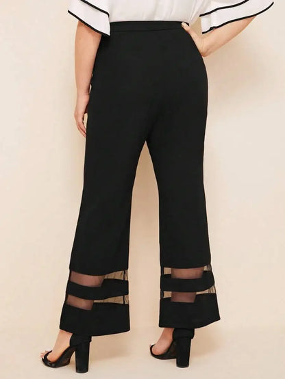 Modelyn Plus Mesh Insert Flare Leg Pants