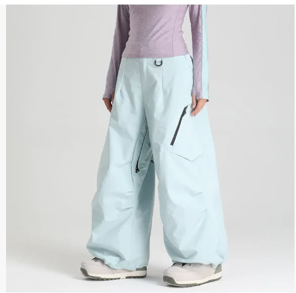 Gsou Snow Men's Women's Snowboard Pants Waterproof Windproof Ski Trousers Thermal Winter Workwear Loose Fit Outdoor Sportswear
