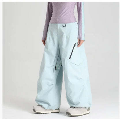 Gsou Snow Men's Women's Snowboard Pants Waterproof Windproof Ski Trousers Thermal Winter Workwear Loose Fit Outdoor Sportswear