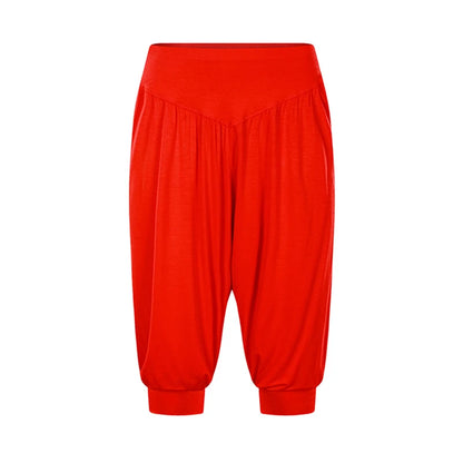 Summer Women Capri Pants Elastic Casual Loose High Waist Bloomers Joggers Sports Fitness Yoga Sweatpants Trousers