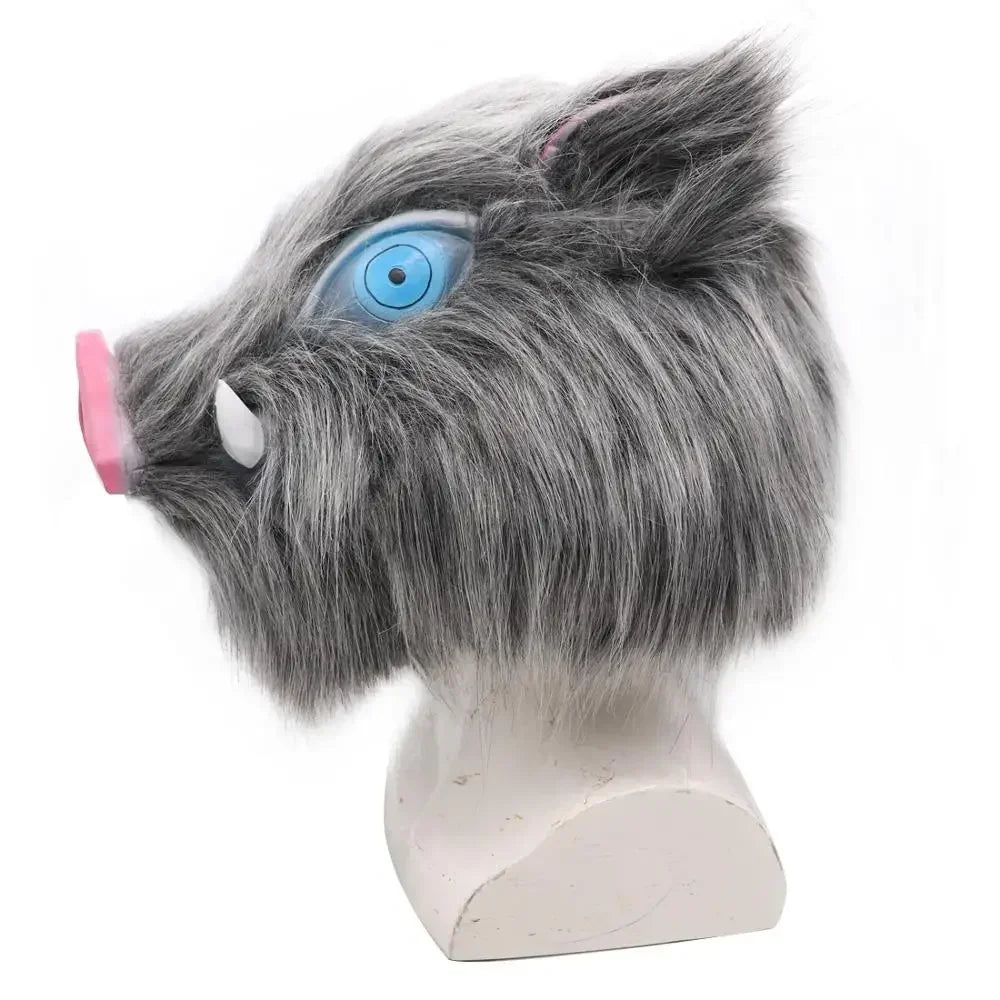 2026 Halloween Inosuke Hashibira Masker Helm  Cosplay Cape Haar Varkensmasker Hoofddeksels