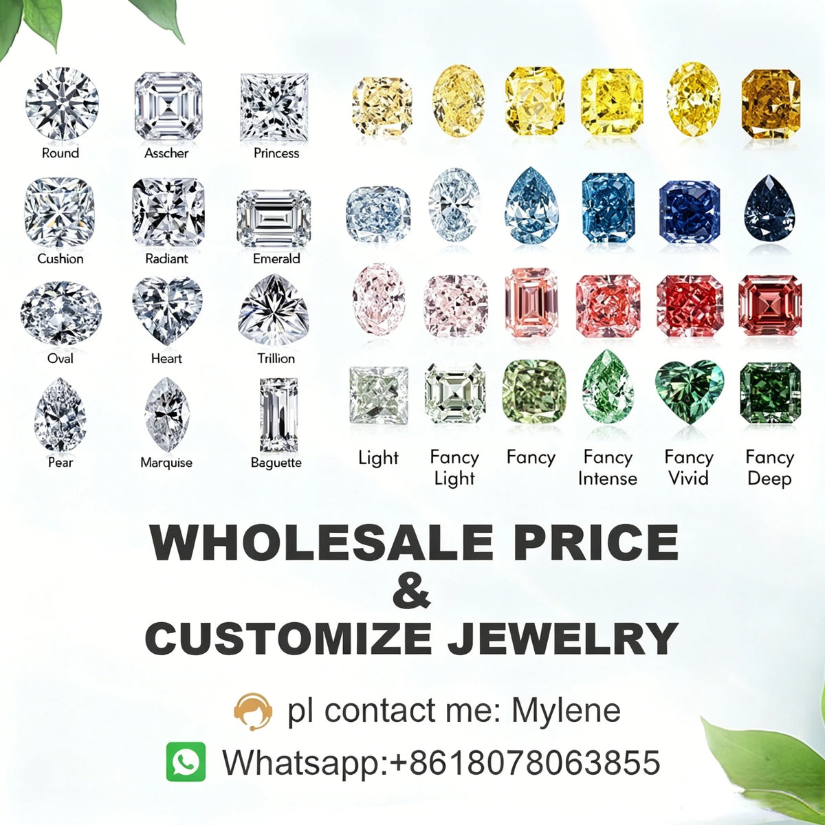 With IGI certificates Pink lab grown diamonds CVD HPHT Fancy Color Lab Created Diamond Wholesale