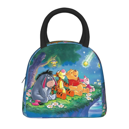 Anthropomorphic Teddy Bear Happy Insulated Lunch Bags Large Winnie The Pooh Reusable Thermal Bag Lunch Box Tote Work  Outdoor
