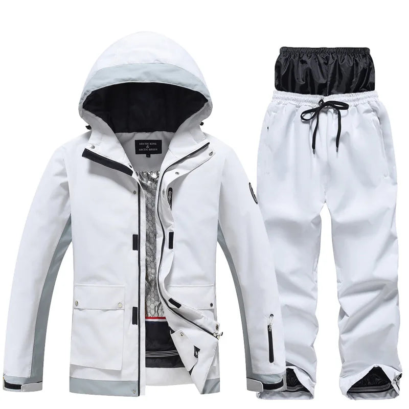 New Men's Women's Ski Suit Winter Outdoor Snow Wear Waterproof Windproof Thickened Warm Ski Clothing Jacket Pants Set Couple