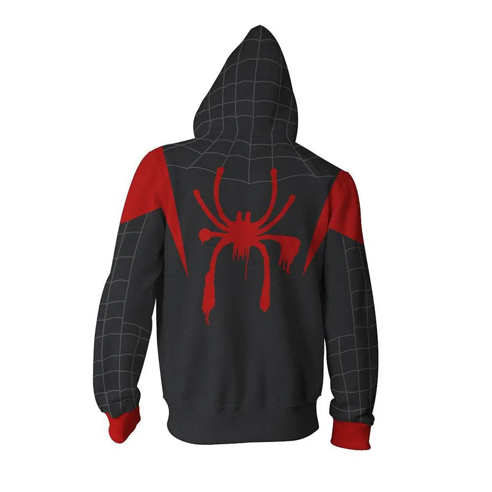 Men Women Cosplay Jacket Super Spider Hero Miles Morales The Amazing Zipper Hooded Hoodies 3d Sweatshirts Coat Trainsuit