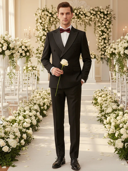 High Quality Wedding Groom Dress Men's Evening Gown Slim Fit Leisure Suit Blazers Elegant Man Suit