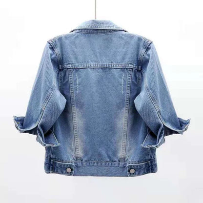 Women's Denim Jacket Spring Autumn Short Coat Pink Jean Jackets Casual Tops Purple Yellow Purple Blue Loose Tops Lady Outerwear
