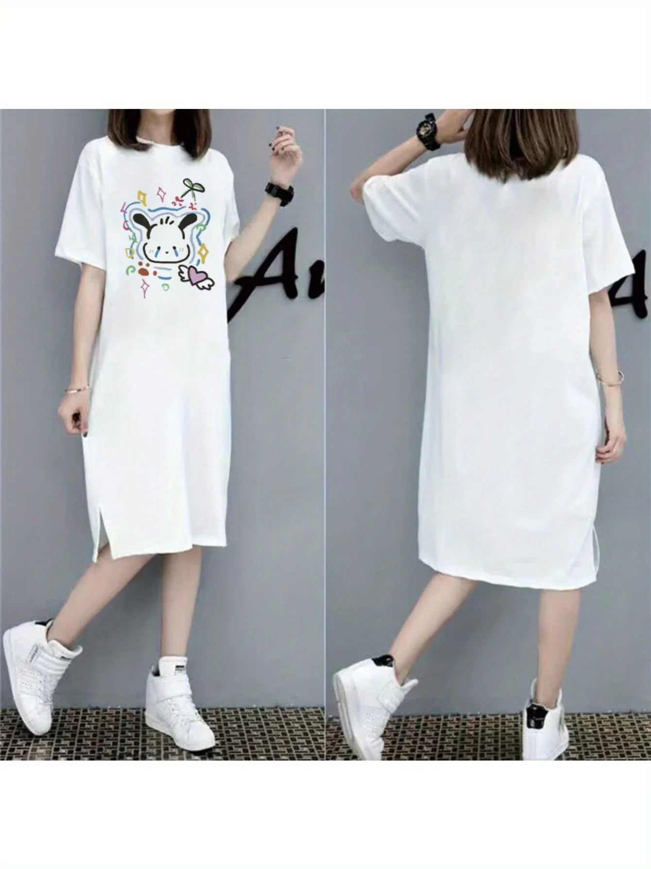 T-shirt Dress for Women in Summer Loose Casual Lazy Style Super Long Lazy Skirt A-line Long Skirt