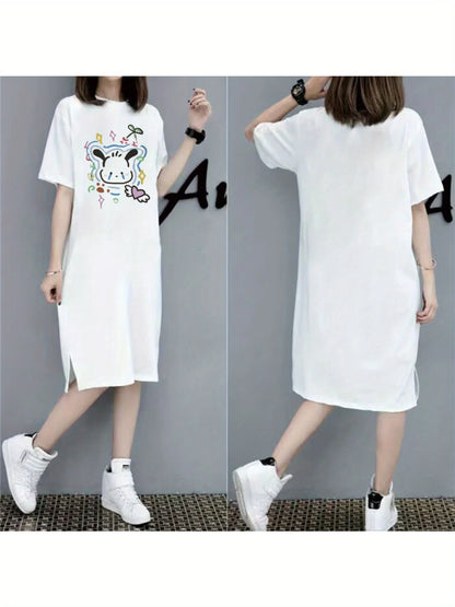 T-shirt Dress for Women in Summer Loose Casual Lazy Style Super Long Lazy Skirt A-line Long Skirt