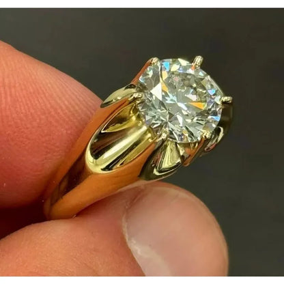 S925 silver ring with 3CT moissanite and certificate, suitable for parties, Christmas, men and women