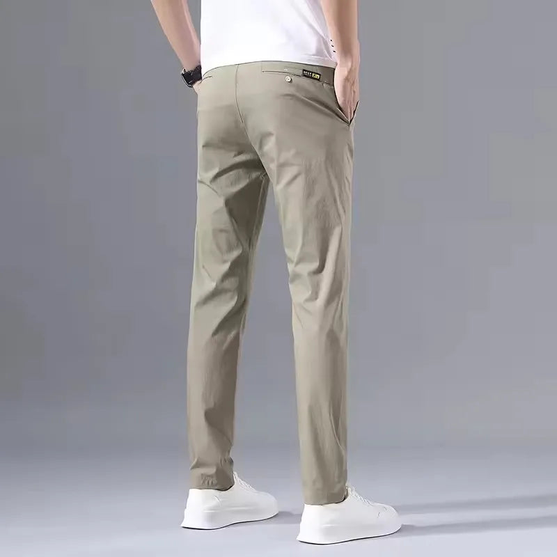 2025 Spring Autumn Thin Slim Men Casual Pants Classic Business Cotton Stretch Golf Trousers Fashion Male Clothing Pants