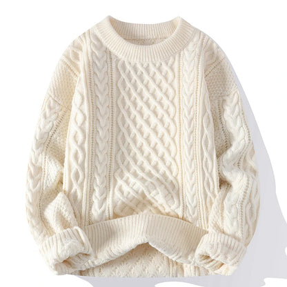 Legible Autumn and Winter Casual Sweaters Men Round Neck Collar Knitted Pullovers Male Loose Sweater Man