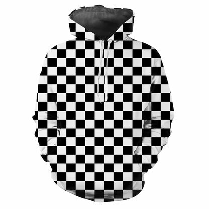 2024 Fashion Minimalist Plaid 3D Printed men's Tops Casual Soft Comfort Elegant men's Hoodies Personalize Outdoor Sports Hoodie