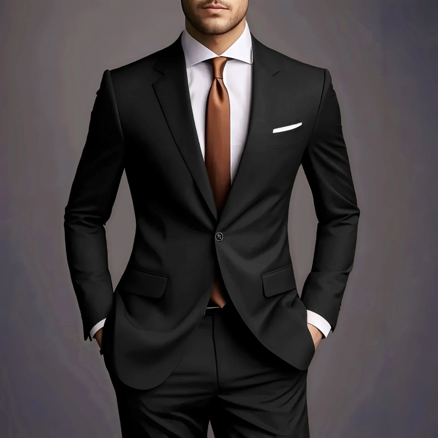 2026 New Luxury Elegant Men's Suits 2 Piece Set Fashion Korean Casual Slim Fit Social Groom Wedding Tuxedo