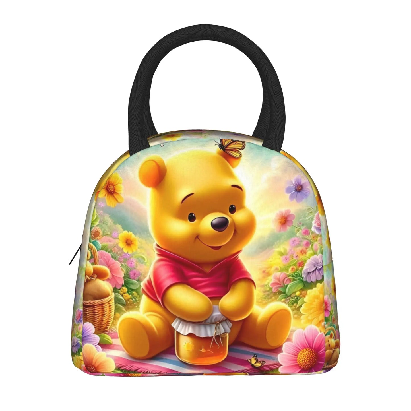 Anthropomorphic Teddy Bear Happy Insulated Lunch Bags Large Winnie The Pooh Reusable Thermal Bag Lunch Box Tote Work  Outdoor