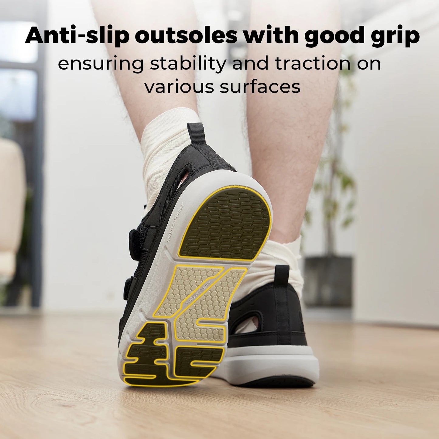 FitVille Men's Sandals Wide Design Diabetic Shoes Lightweight Breathable for Swollen Feet with Arch Support Sandals