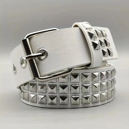 Fashion New Square Bead Rivet Belt Metal Pyramid Belt Men and Women Punk Hardware Jeans Belt Y2K Belt Designer Belt Women's Bel