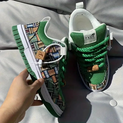 Green Large Size Casual Shoes Versatile And Niche Low-Top Durable Board Shoes for Men And Women Trendy And Fashionable Canvas S