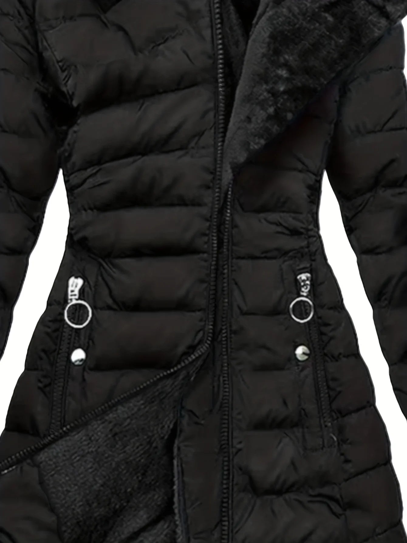 SQ25033006 Directional Warm and Elegant Specialized Cotton Jacket for Women with Zippered Fit Long Sleeve Cotton Outerwear Hoode