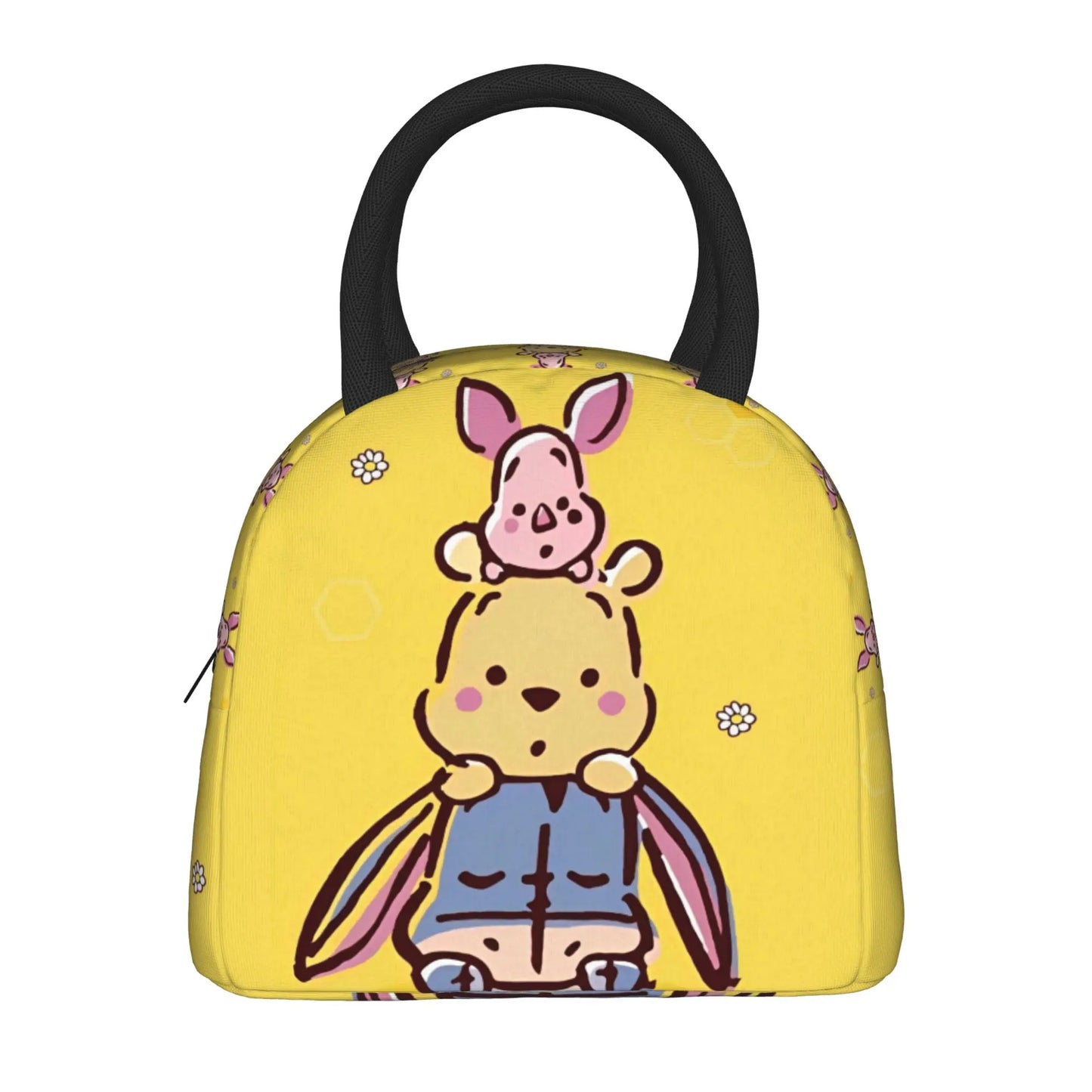 Anthropomorphic Teddy Bear Happy Insulated Lunch Bags Large Winnie The Pooh Reusable Thermal Bag Lunch Box Tote Work  Outdoor