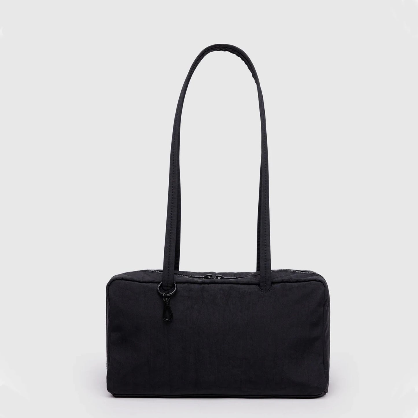 Nylon Tote Bag Bowler Bag Women Shoulder Purse with Keychain Clip, Lightweight Zipper Handbag Daily Work Travel Gym Gift for Mum