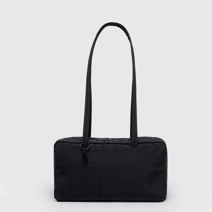 Nylon Tote Bag Bowler Bag Women Shoulder Purse with Keychain Clip, Lightweight Zipper Handbag Daily Work Travel Gym Gift for Mum