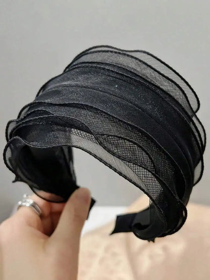 1pc New Asymmetrical Geometric Colorful Mesh Headband Hair Accessory Head Accessories Hairband Beauty Home Hair