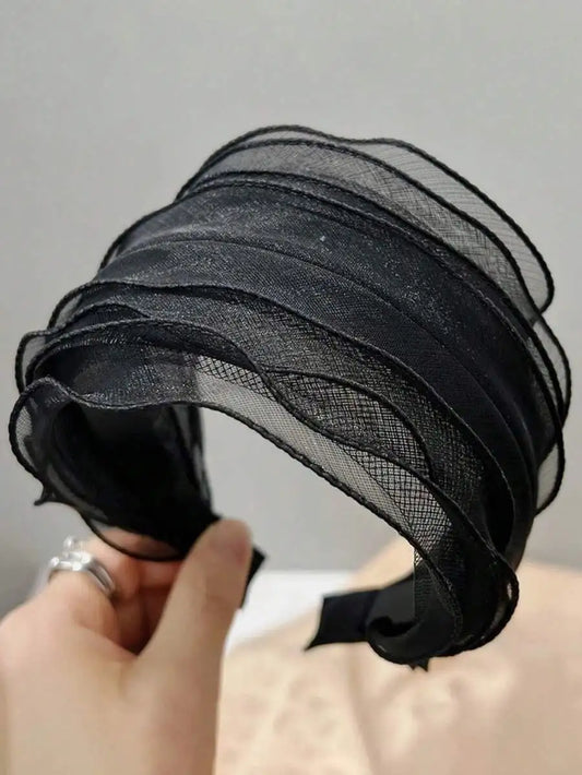 1pc New Asymmetrical Geometric Colorful Mesh Headband Hair Accessory Head Accessories Hairband Beauty Home Hair
