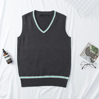 Cosplay Costume Magic School Hufflepuff Ravenclaw Slytherin Wizard V Neck Sweater Uniform Stripe Cotton Sleeveless Knitted Vest