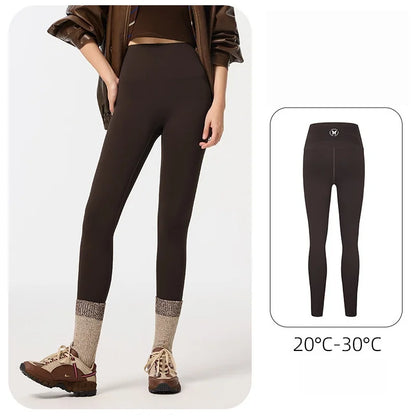 Women's Fleece-Lined Autumn/Winter Outerwear - Non-Slip Thick Tummy-Control Yoga Pants with Seamless Soft Stretch