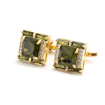 Luxury Brand Diamond Cufflinks For Mens Shirts Jewelry Novelty Button French Style Gold Crystal Cuff Links