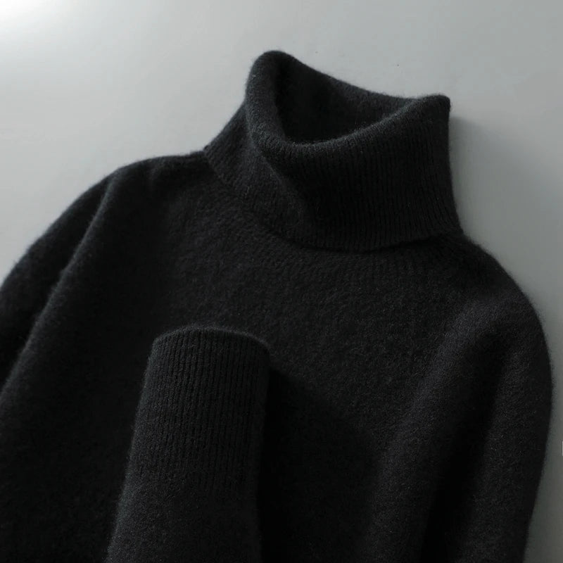 100% Wool High Neck Sweater with Pullover for Men, Autumn and Winter Warm and Full Sleeved Hot Selling New Knitted Base Sweater