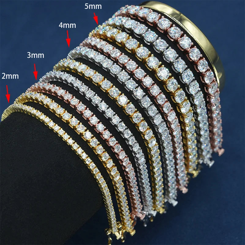 Hip hop jewelry necklace Tennis 3mm-6mm trendy classic tennis chain Copper inlaid zircon single row diamond chain