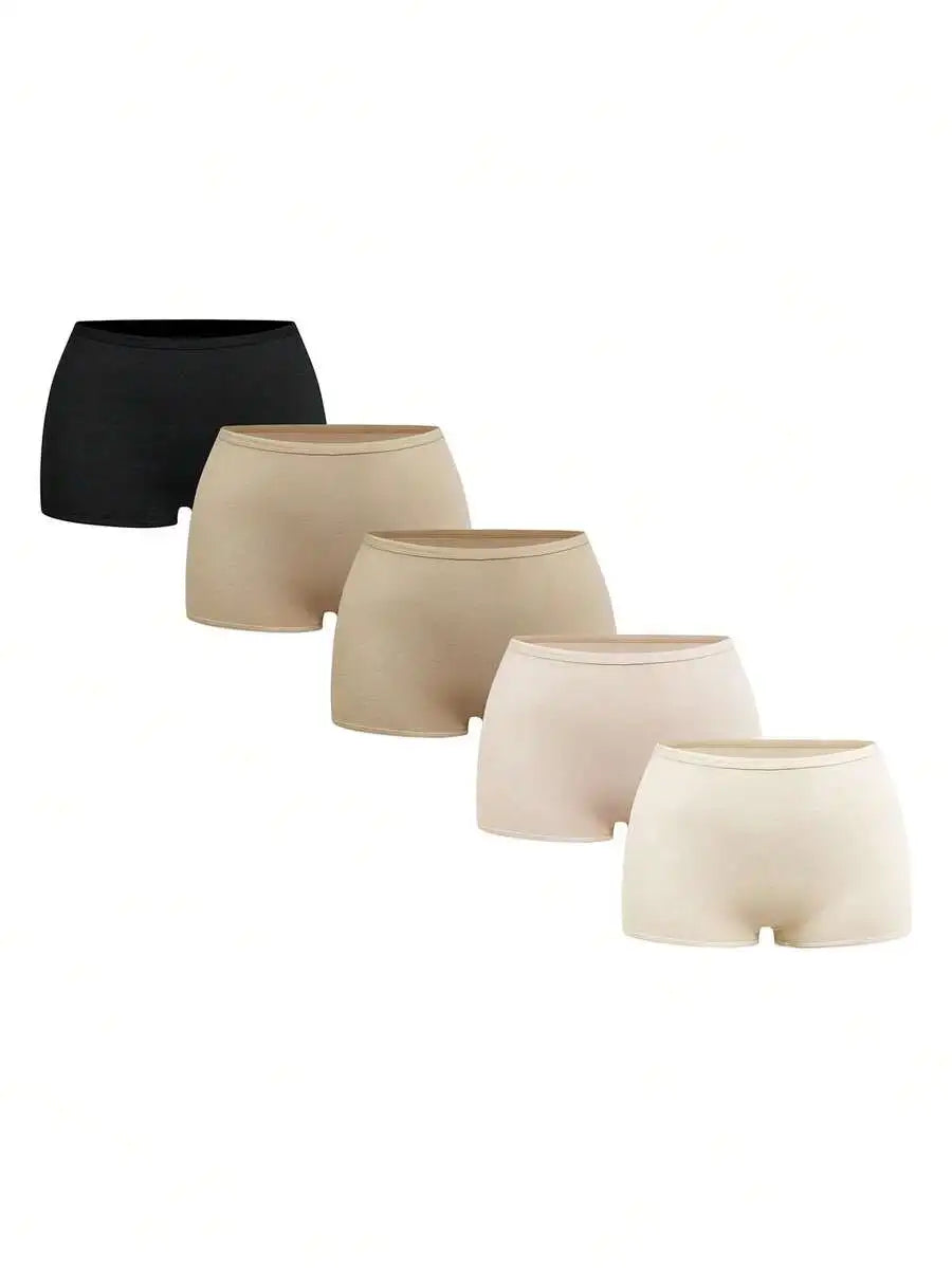 Black Cotton Hipster Briefs Comfortable Layering Casual Women Panties