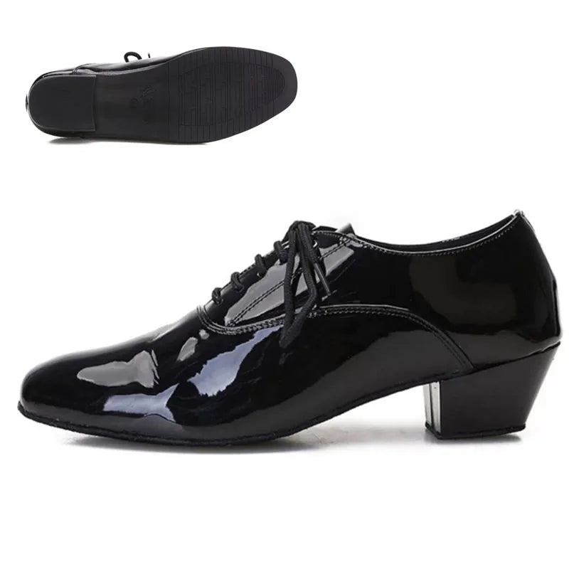 Men Latin Dance Shoes For Rumba Waltz Ballroom Party Salsa Tango Modern Dance Shoes Patent/Matte Leather Boy's Dance Sneaker