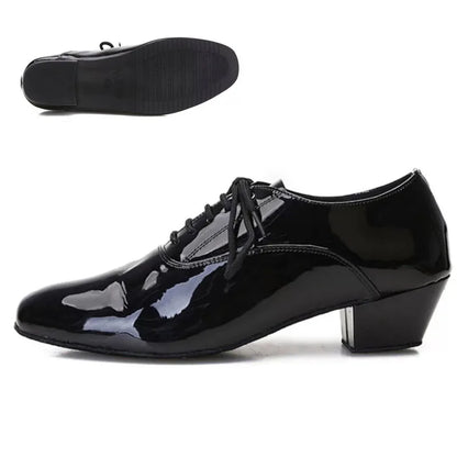 Men Latin Dance Shoes For Rumba Waltz Ballroom Party Salsa Tango Modern Dance Shoes Patent/Matte Leather Boy's Dance Sneaker