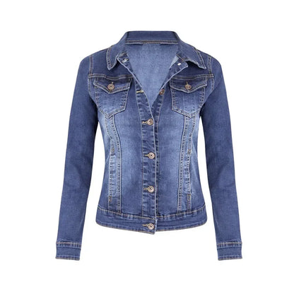 2024 New Short Denim Jackets Women autumn Wash Long Sleeve Vintage Casual Jean Jacket Bomber Denim Coat ladies jacket outerwear