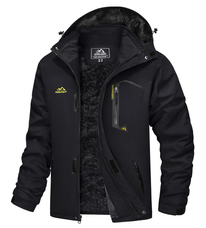 Men's Water-Resistant Ski Jacket Winter Fleece Lined Snow Coat Warm Windproof Outdoor Jacket