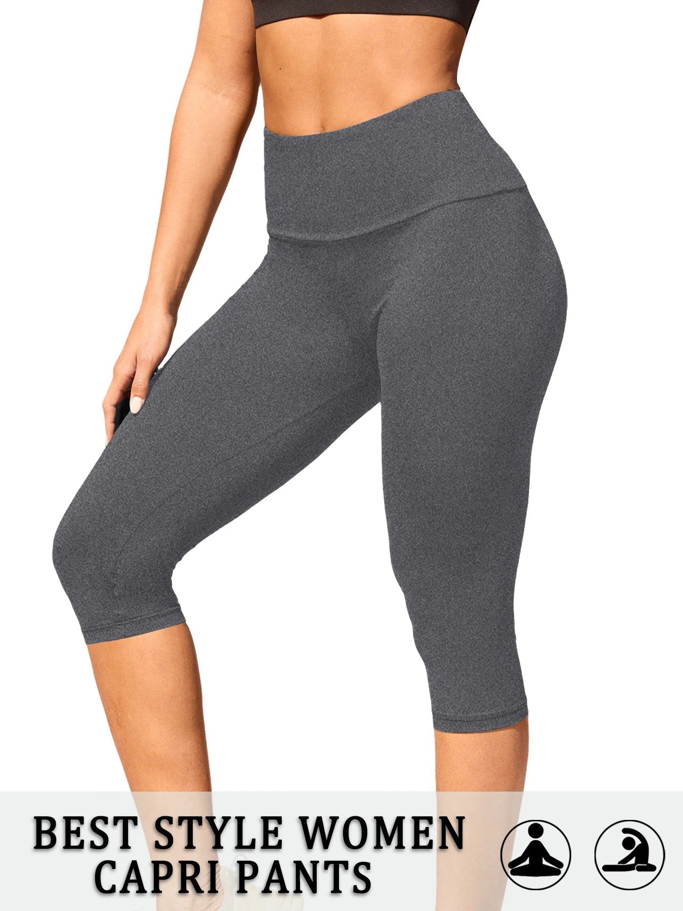 Women'S Super soft Capri Pants，High Waisted Tummy Control Leggings for Cozy Home & Casual Outfit