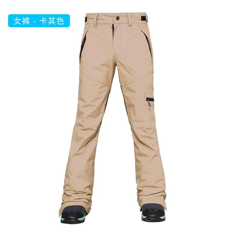 2025New Ski Pants Women Pants Overalls Windproof Waterproof Ski Suits Men Mountain Snowboard Outdoor Hiking Ski Loose Trousers