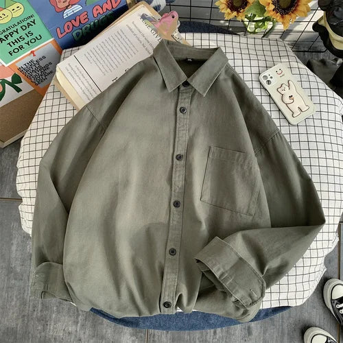 Spring Autumn Cotton White Shirts Male Long Sleeve Man Shirts Black Elegant Casual Shirts for Men
