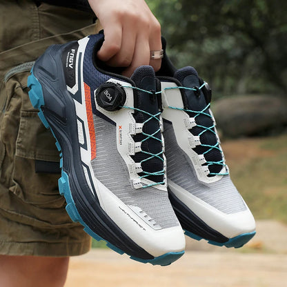 Mens Running Shoes 2025 New Breathe Mesh Outdoor Off Road Hiking Shoes Cushioning Flat Soft Mesh Walking Shoes for Man