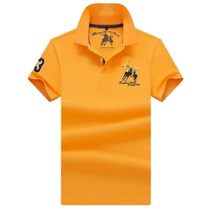 Fashion Polo T Shirt Man Cotton Big Size Polo Shirt Men Casual Embroidery Lapel Button Shirt Short Sleeve High Quality Male Red