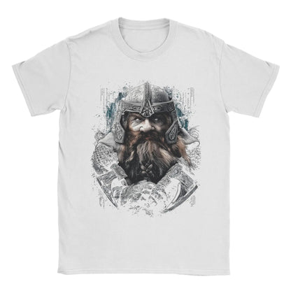 Gimli L-Lords Of The R-Rings T Shirt Men Pure Cotton Funny T-Shirt Round Neck  Tees Short Sleeve Tops 6XL