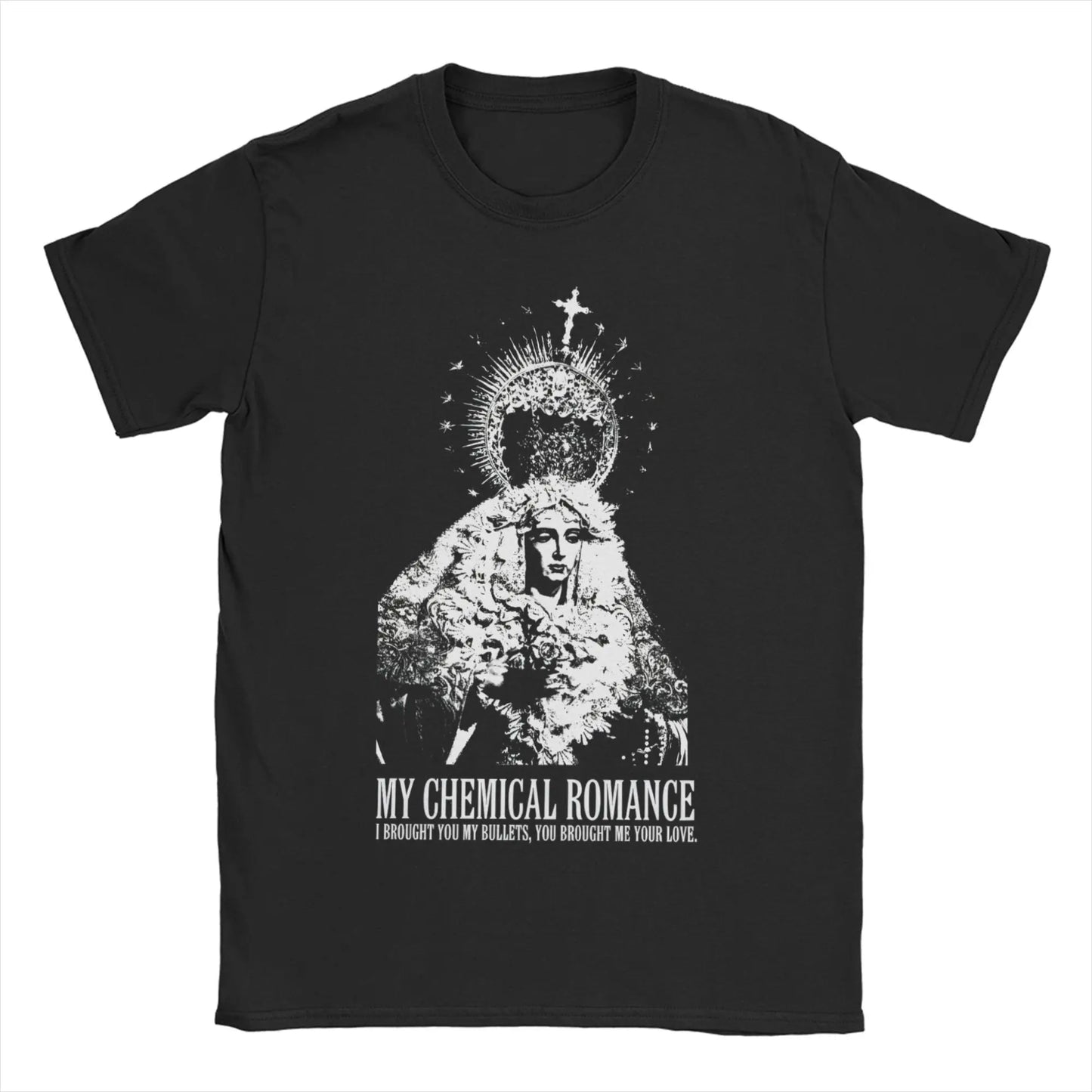 Short Sleeved Round Neck Y2k Tshirt Men Clothing New in Top & Tees Mens T-Shirt Cat Parade Band Punk My Chemical Romance