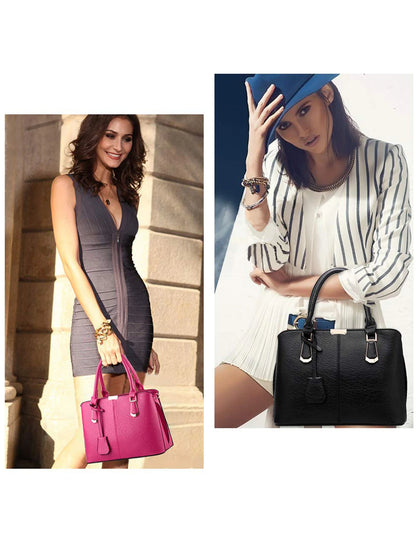 Women's Handbag PU Leather Adjustable Handle Satchel Shoulder Bags Ladies Tote