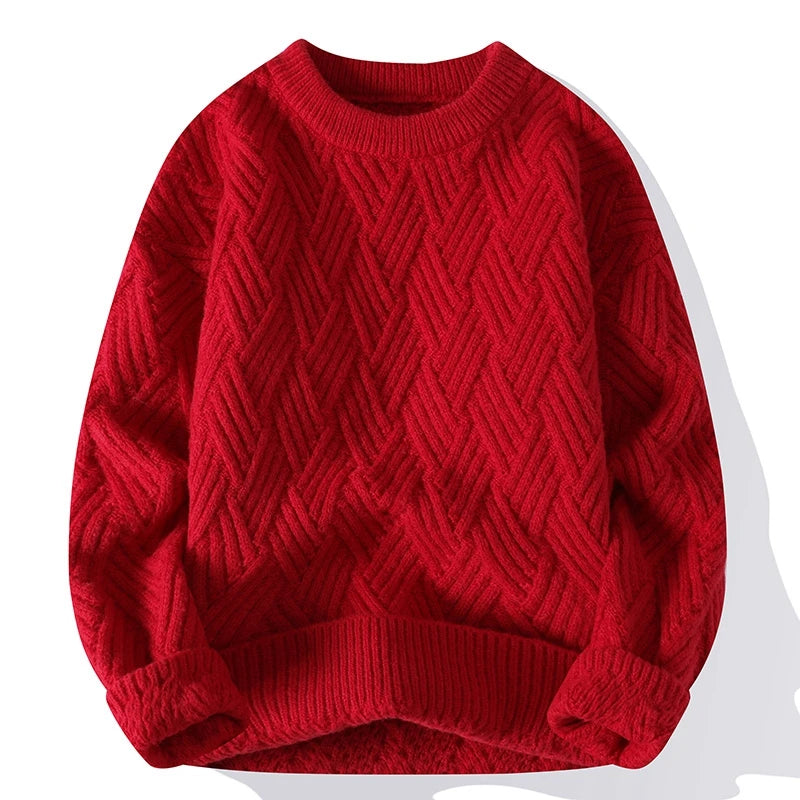 Legible Autumn and Winter Casual Sweaters Men Round Neck Collar Knitted Pullovers Male Loose Sweater Man