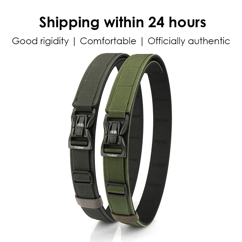 KOLBER 105cm/115cm Rigid Tactical Belt for Men Metal Buckle Quick Release Police Duty Belt Thick Nylon Casual Trouser Girdle